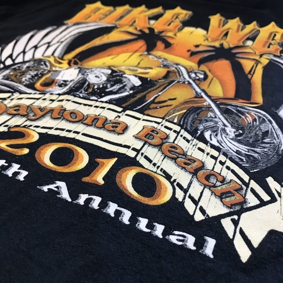 VINTAGE Daytona Beach Florida T-Shirt Size XL 2010 Bike Week Motorcycle T Shirt - Picture 2 of 9